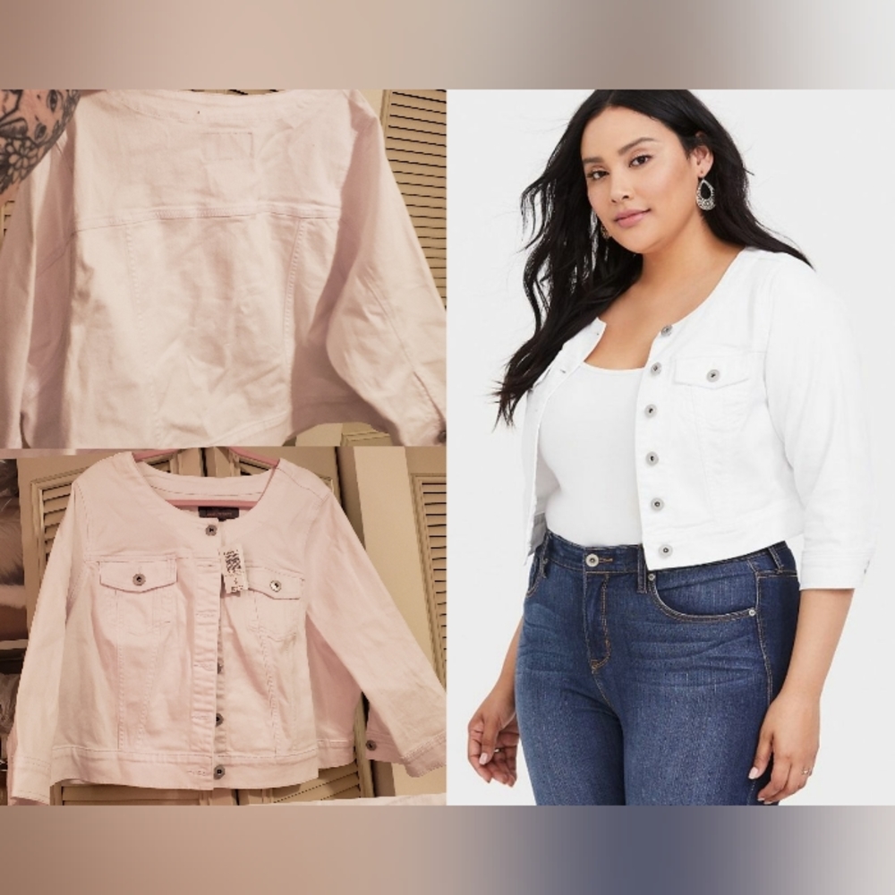 Torrid White Cropped Jean Jacket - 4